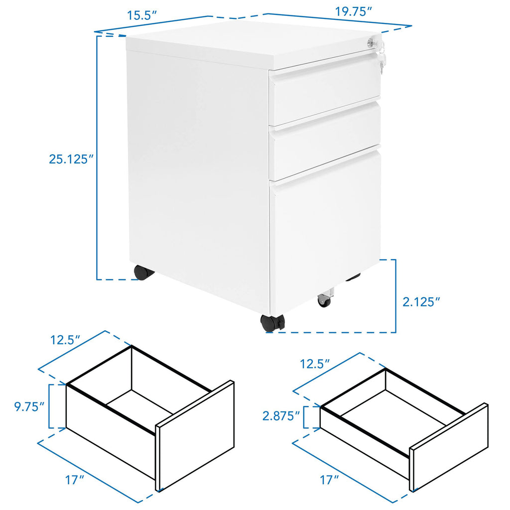 Rolling Three Drawer Cabinet P3588