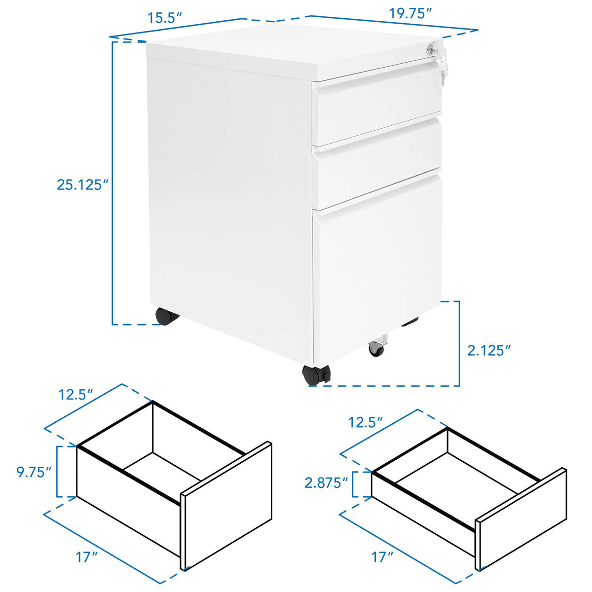Rolling Three Drawer Cabinet P3588