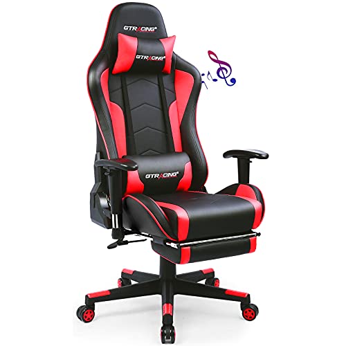 Gaming Chair with Footrest Speakers Bluetooth Ergonomic X57856