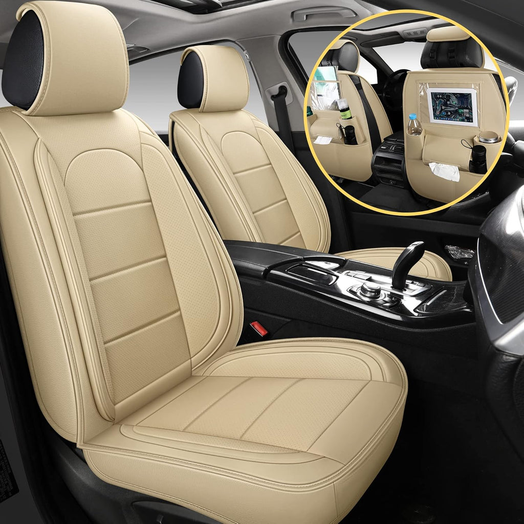 Grey Leather Full Set Car Seat Covers J862559