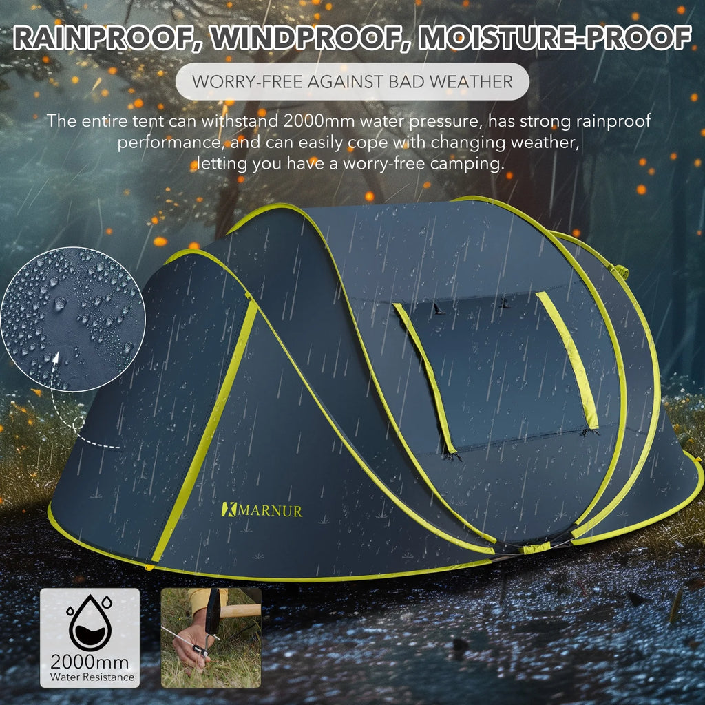 4-Person Waterproof Pop Up Camp Tent O7553