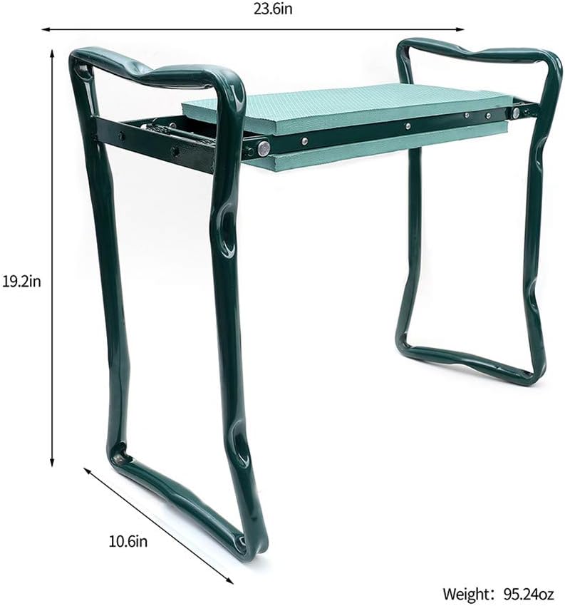 Garden Kneeler Seat Foldable Stool with Tool Bag EVA Foam Pad O14745