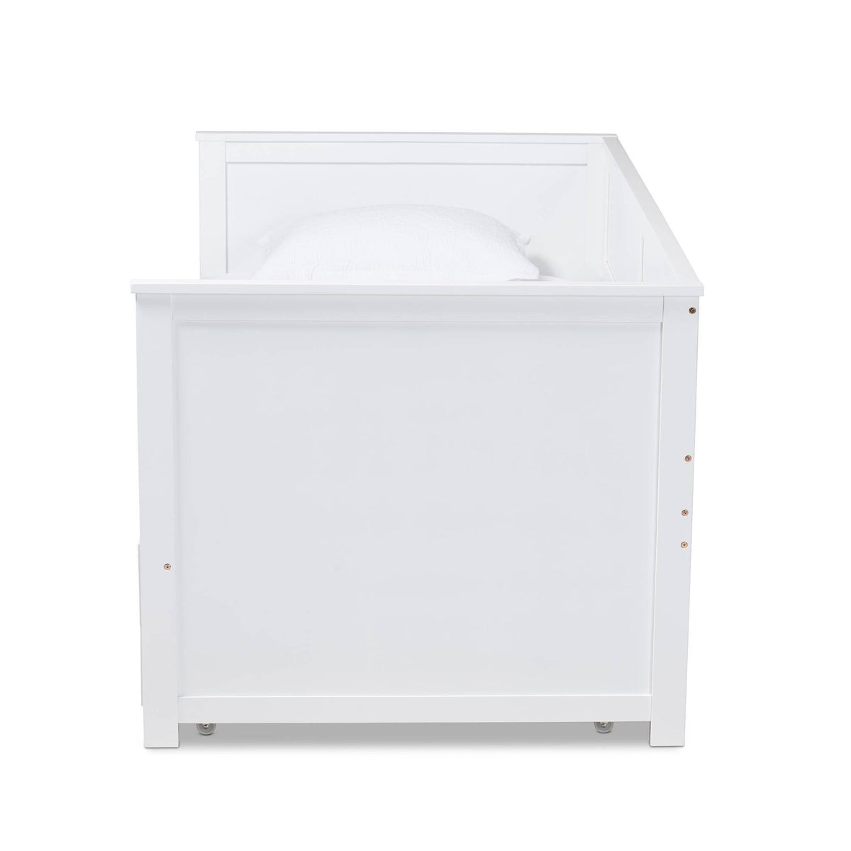 White Finished Wood Expandable Twin Size to King Size Daybed with Storage Drawers L572