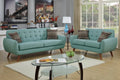 Modern Polyfiber Linen-Like Fabric Sofa Loveseat Set U50102