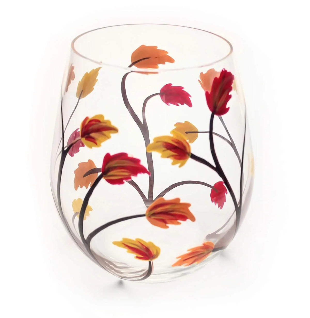Stemless Hand Painted Wine Glass 18 Ounce D519266
