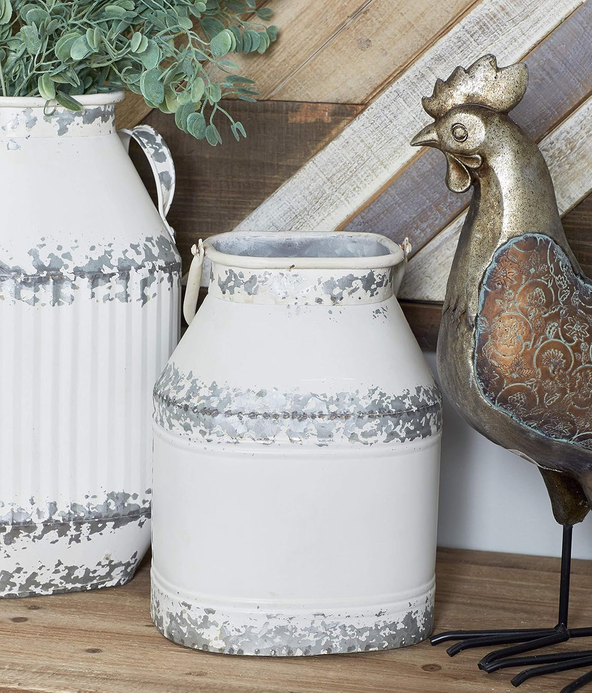 White Decorative Milk Can Pack of 2 Z3015