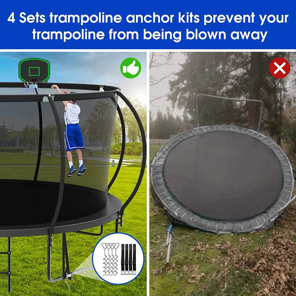 12FT Trampoline with Basketball Hoop, Enclosure Net, Sprinkler, Light, Socks, Ladder W32482