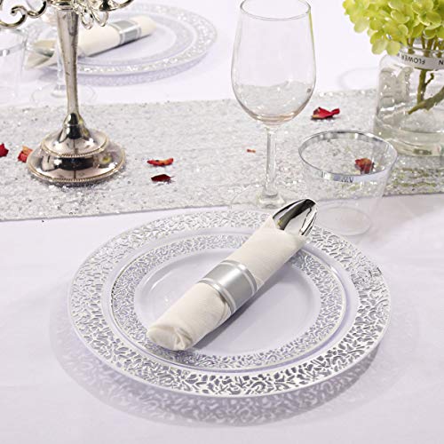 350 Pieces Gold Glitter Disposable Dinnerware Set I516