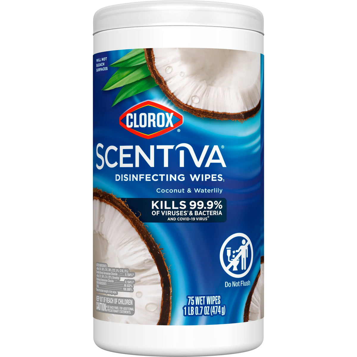 Coconut and Waterlily Cleaning Wipes 225 Count 3 Pack T743198