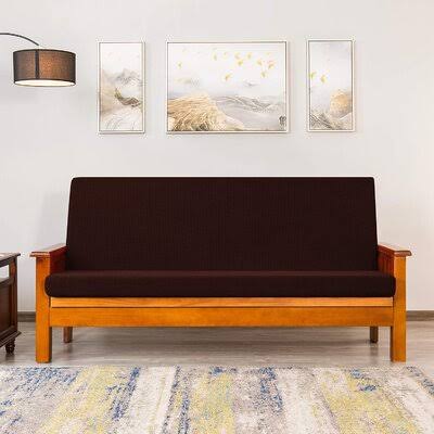 Chocolate Textured Stretchy Washable Box Cushion Futon Slipcover B67599