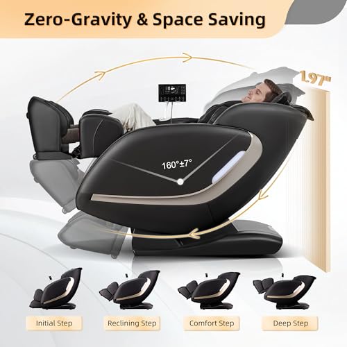 4D Zero Gravity SL Track Shiatsu Massage Chair with Heat U123