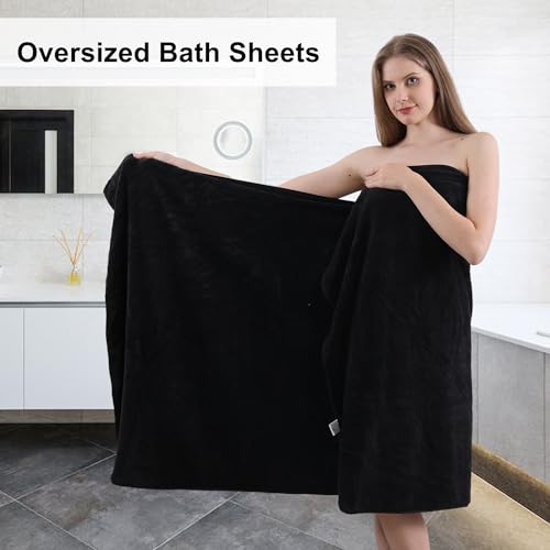 Extra Large Bath Towel Sets of 8, 2 Oversized Bath Towels, 2 Hand Towels, 4 Washcloths, 600GSM Soft Microfiber Quick Dry Highly Absorbent Bath Towels Sheets (Violet) A286594