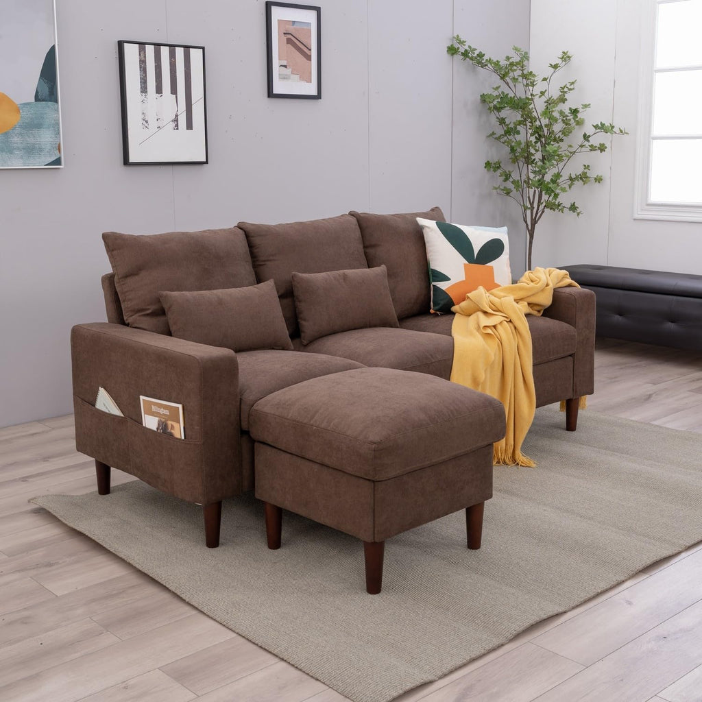 Convertible Sectional L-Shaped Fabric Sofa U5183