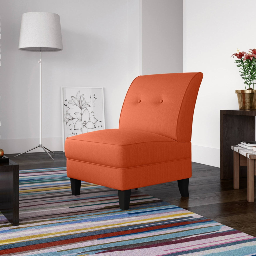Orange Linen Armless Chair K7294