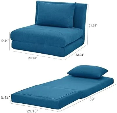 Convertible Chair Bed with 1 Matching Pillow I3458