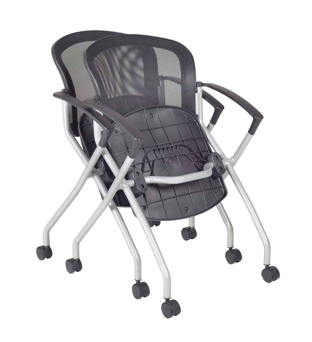 Mocha Walnut Training Table and 2 Nesting Chairs V5906