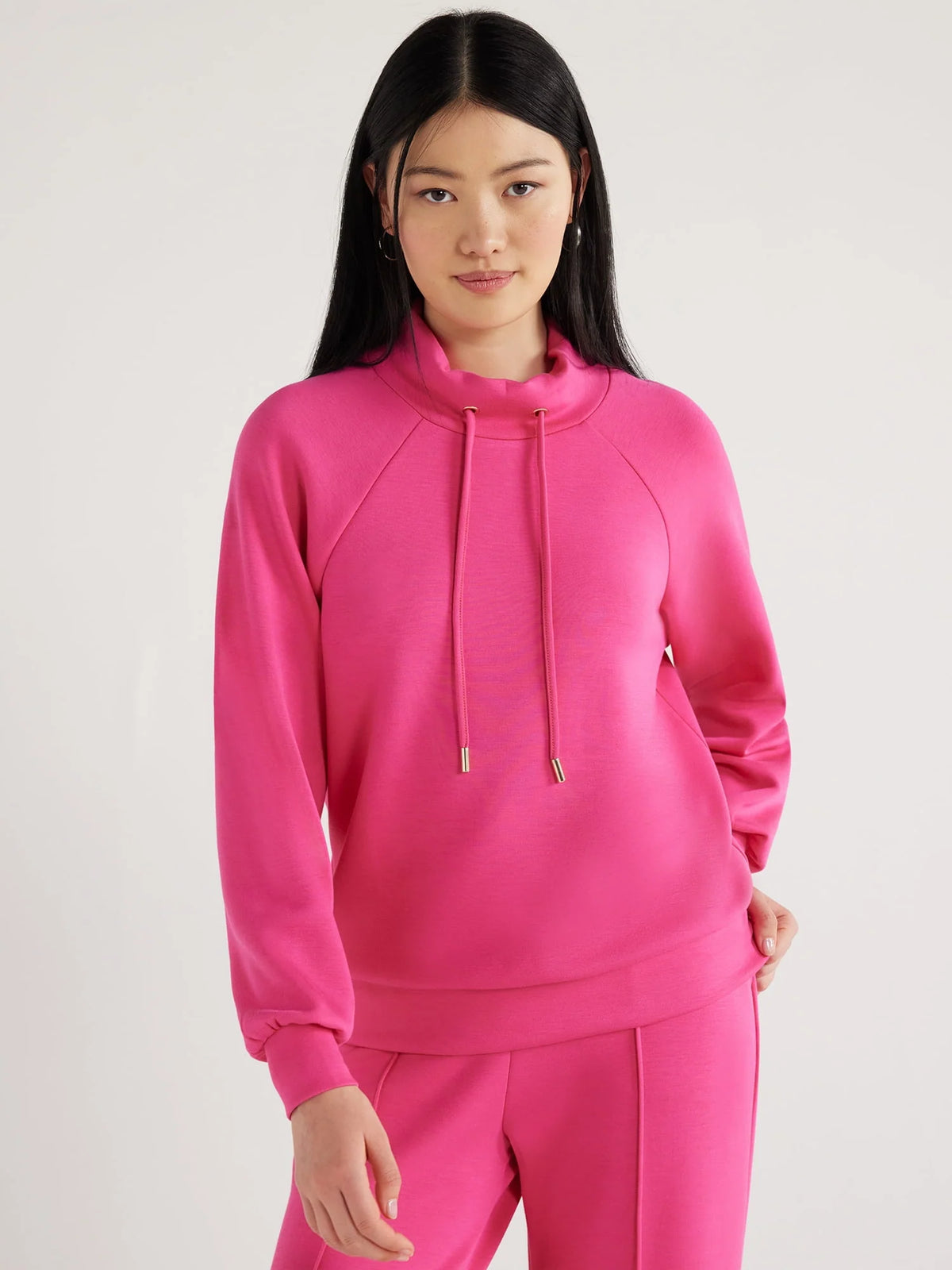 Women's Scuba Knit Funnel Neck Sweatshirt E334514