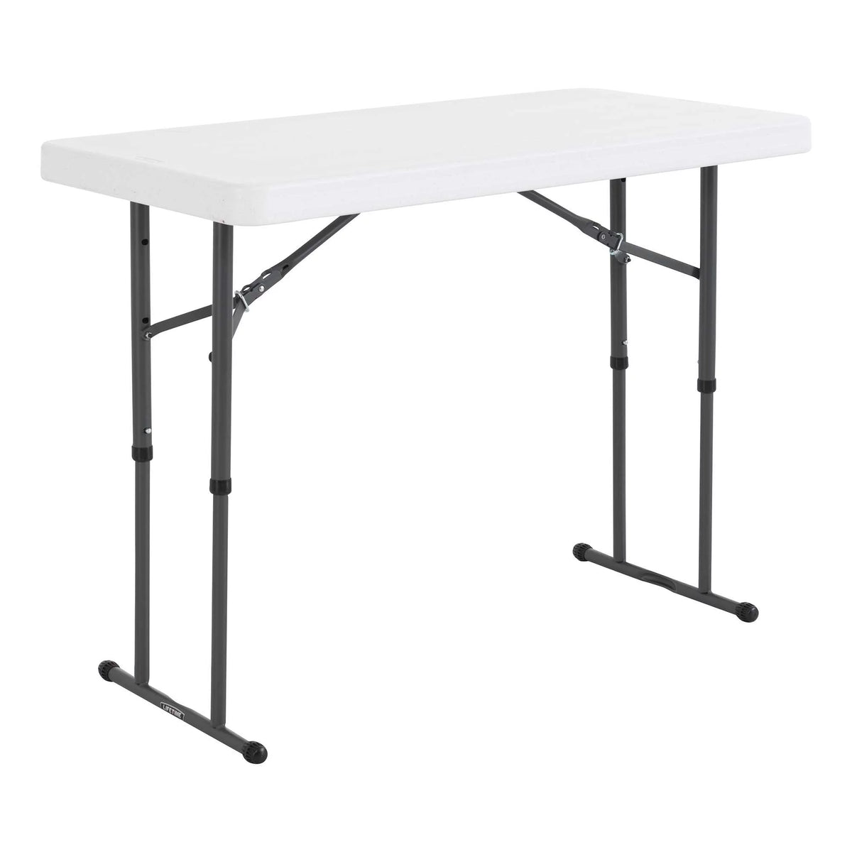 4 Foot Adjustable Folding Table White Granite Y275548