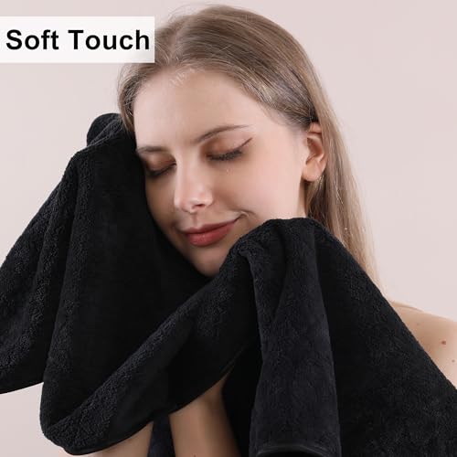 Extra Large Bath Towel Sets of 8, 2 Oversized Bath Towels, 2 Hand Towels, 4 Washcloths, 600GSM Soft Microfiber Quick Dry Highly Absorbent Bath Towels Sheets (Violet) A286594
