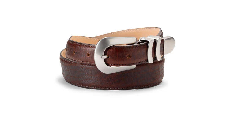 Bison Belt with Silver Buckle L953