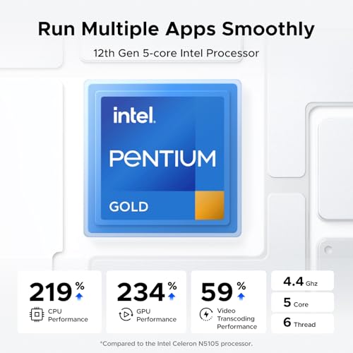 4-Bay Desktop NAS with Intel Pentium Gold 8505 CPU, 8GB DDR5 RAM, 128G SSD, 10GbE, 2.5GbE, M.2 NVMe Slots, 4K HDMI L397566