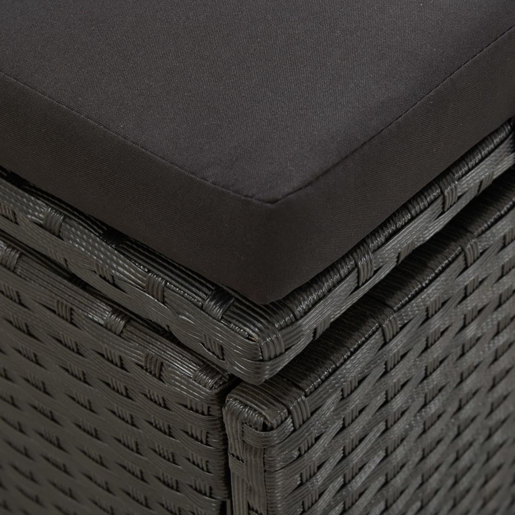 Black Poly Rattan Outdoor Sun Lounger with Cushion Z6768