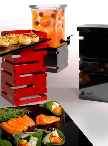 8in Square Multi-Level Steel Riser Red Gloss T14317