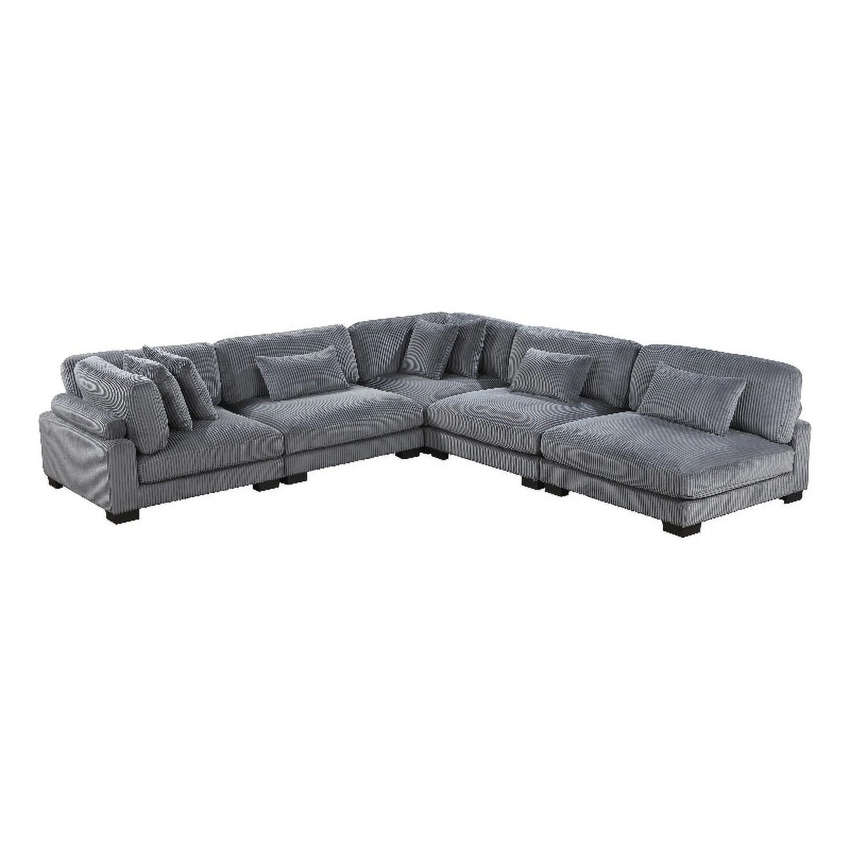 Gray Corduroy Modular Sectional R796