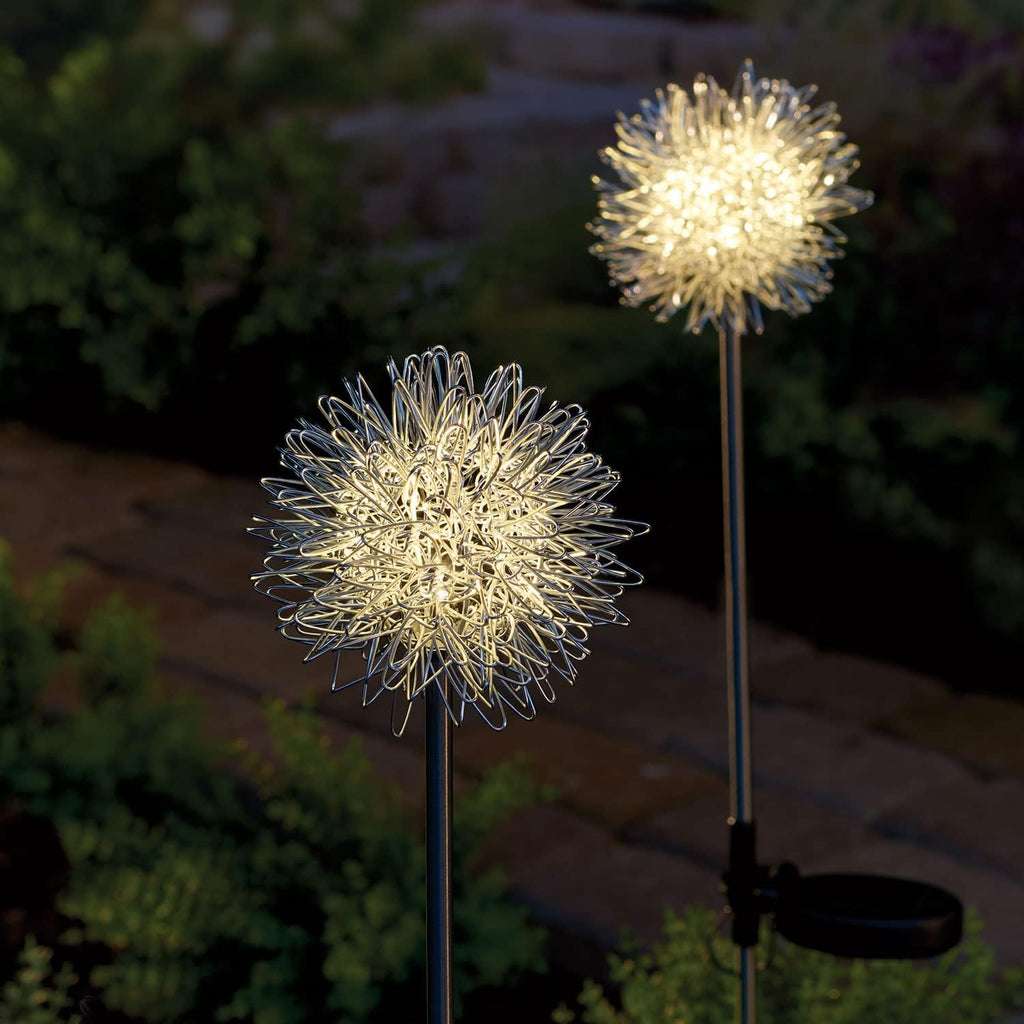 Set of 2 LED Solar Garden Stakes D372837
