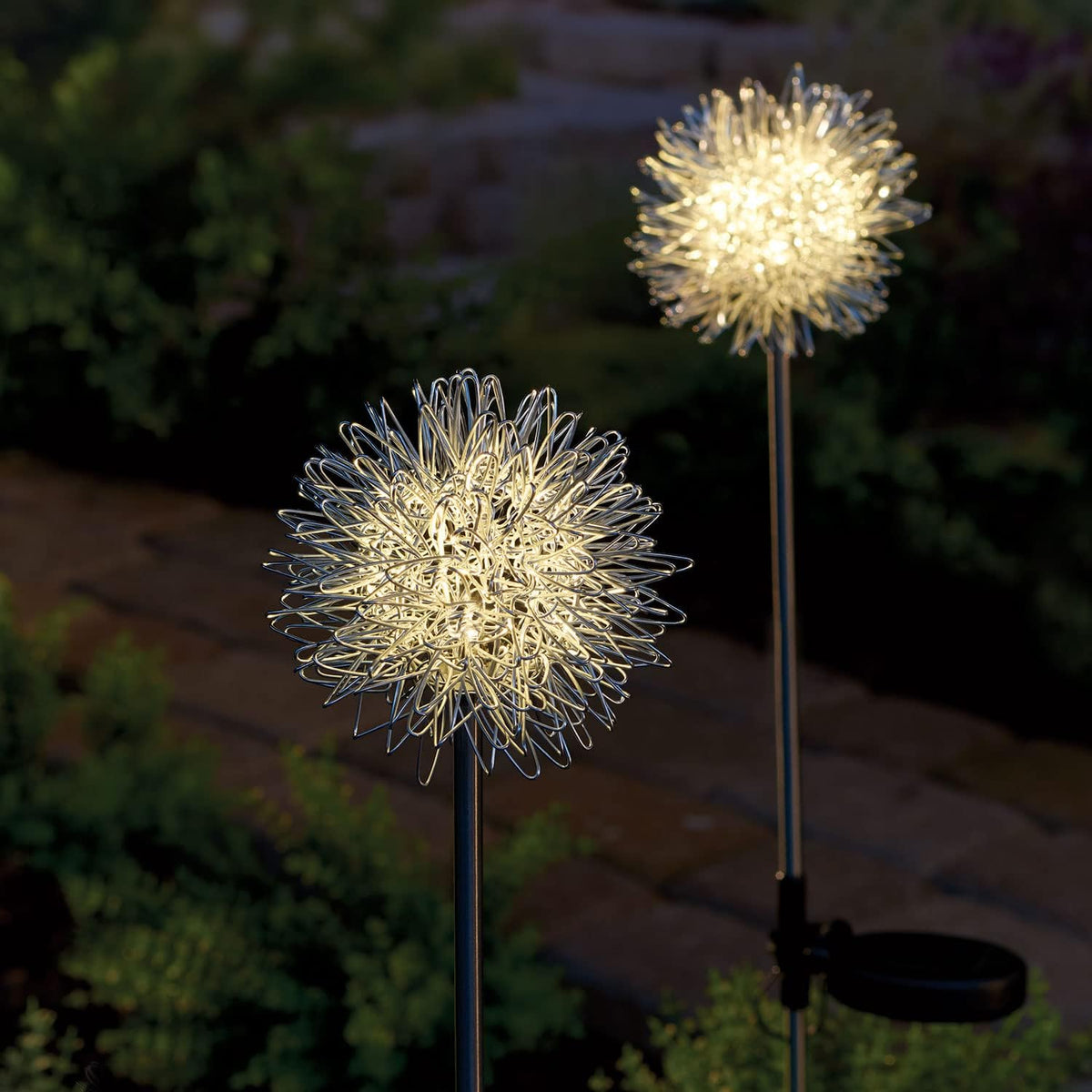 Set of 2 LED Solar Garden Stakes D372837