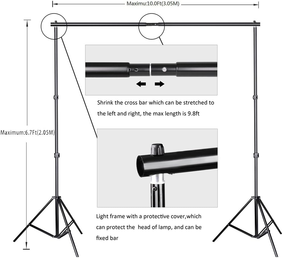 100% Pure Muslin 6.5 Ft x 10 Ft Chromakey Green Screen Backdrop with Backdrop Stand Kit A583
