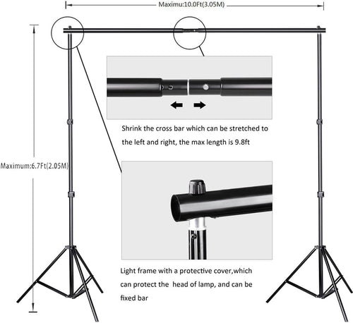 100% Pure Muslin 6.5 Ft x 10 Ft Chromakey Green Screen Backdrop with Backdrop Stand Kit A583