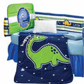 Bright Blue and Green Dinosaurs Crib Bedding Set 4pcs S423597