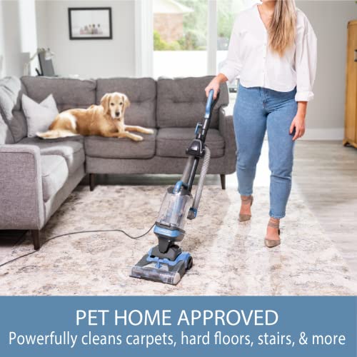 Bagless Upright Vacuum with 4 Height Adjustment, Blue W405