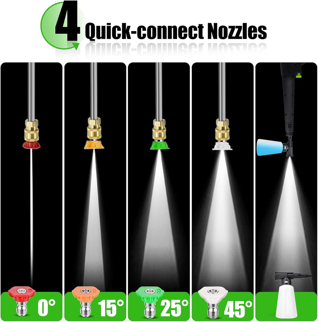 3000 PSI Electric Pressure Washer with 4 Nozzles Foam Cannon F77301