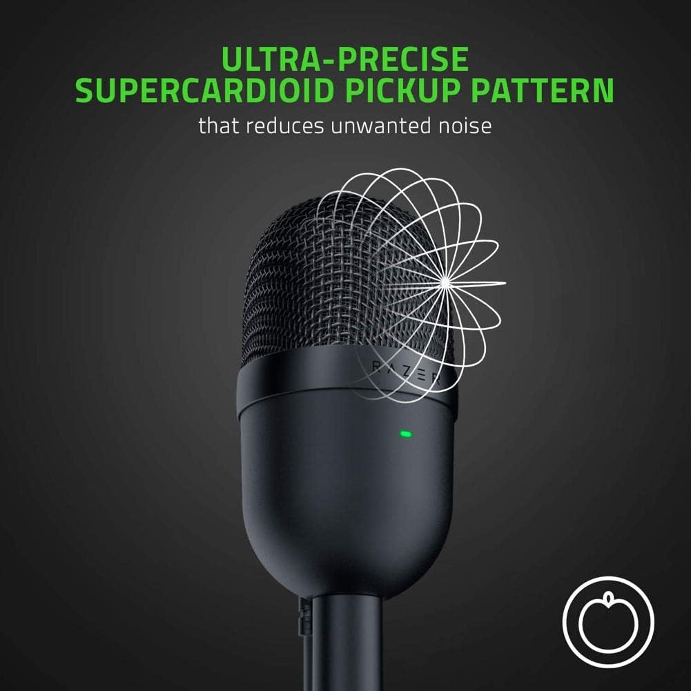 Black USB Streaming Microphone with Supercardioid Pick-Up Pattern H174195