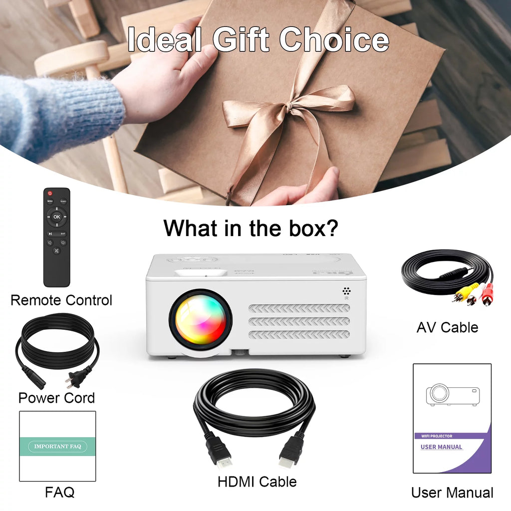 4K 1080P Wifi Bluetooth Projector with 100 Screen L46299