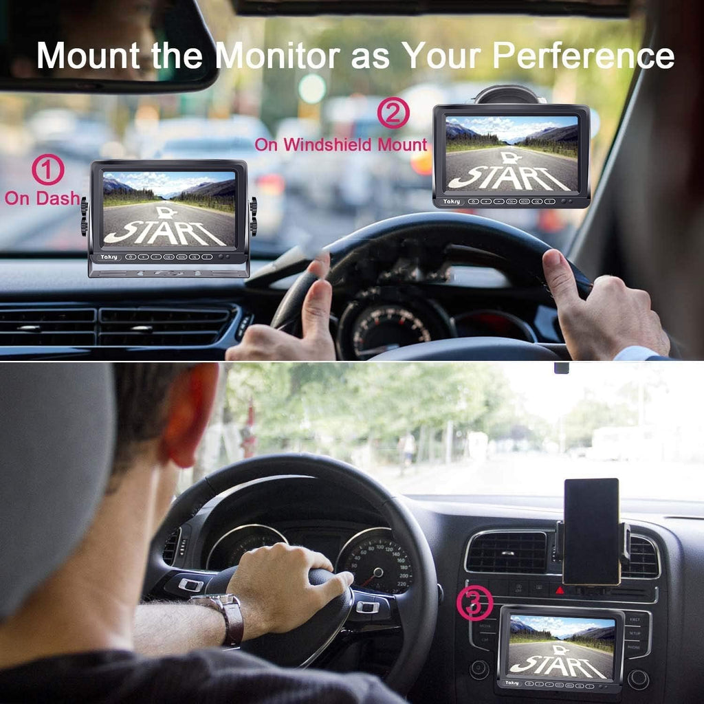 Wireless HD 1080P Backup Camera with 7 Inch Touch Key DVR Monitor F323