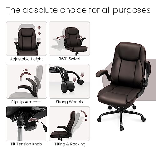 Ergonomic High Back Office Chair with Flip-up Arms E274545