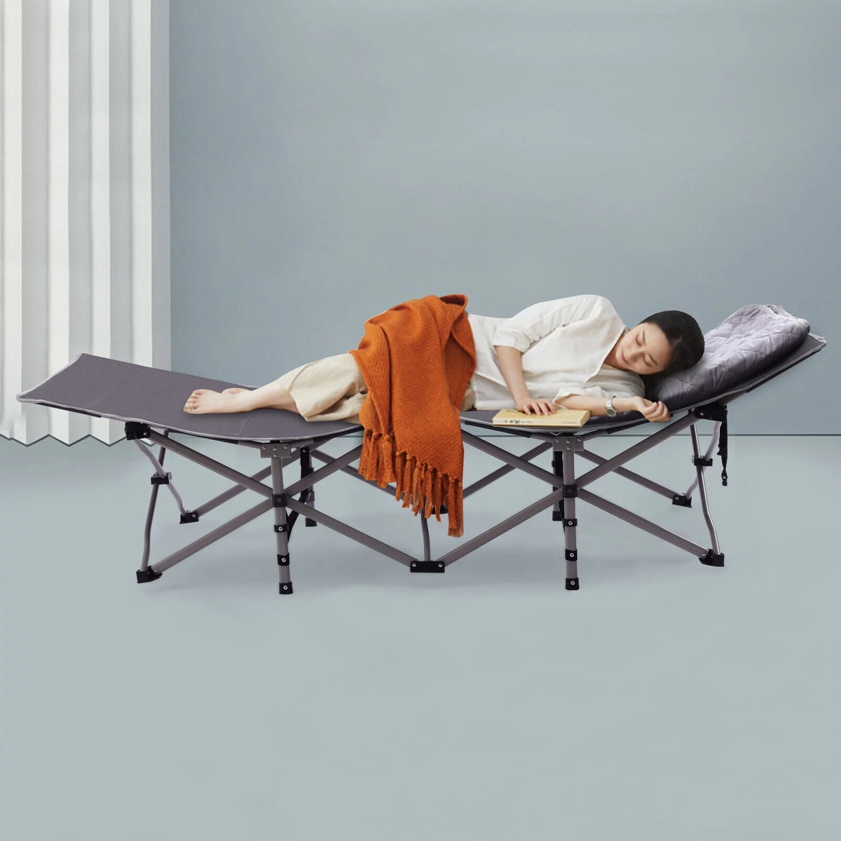 Portable Single Folding Bed with Mattress Z3799