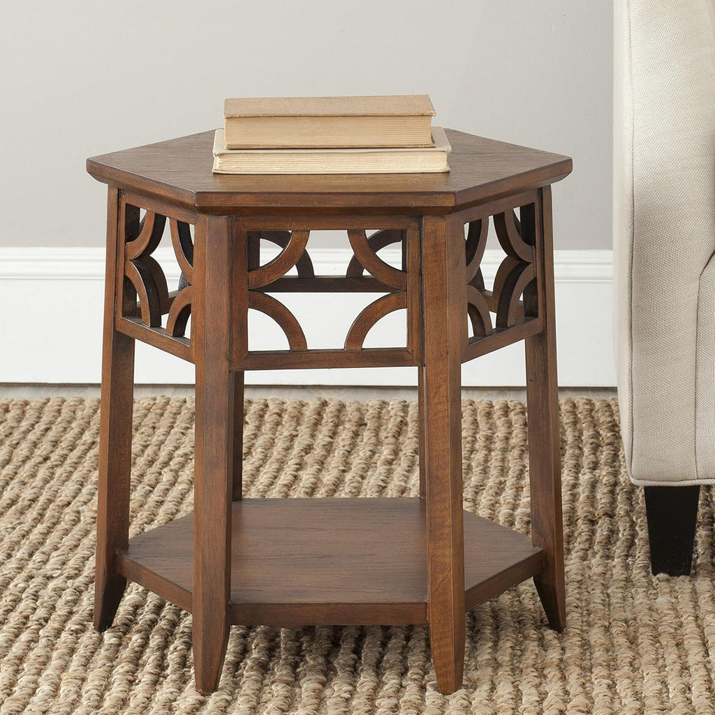 Light Brown Hexagon End Table B63709