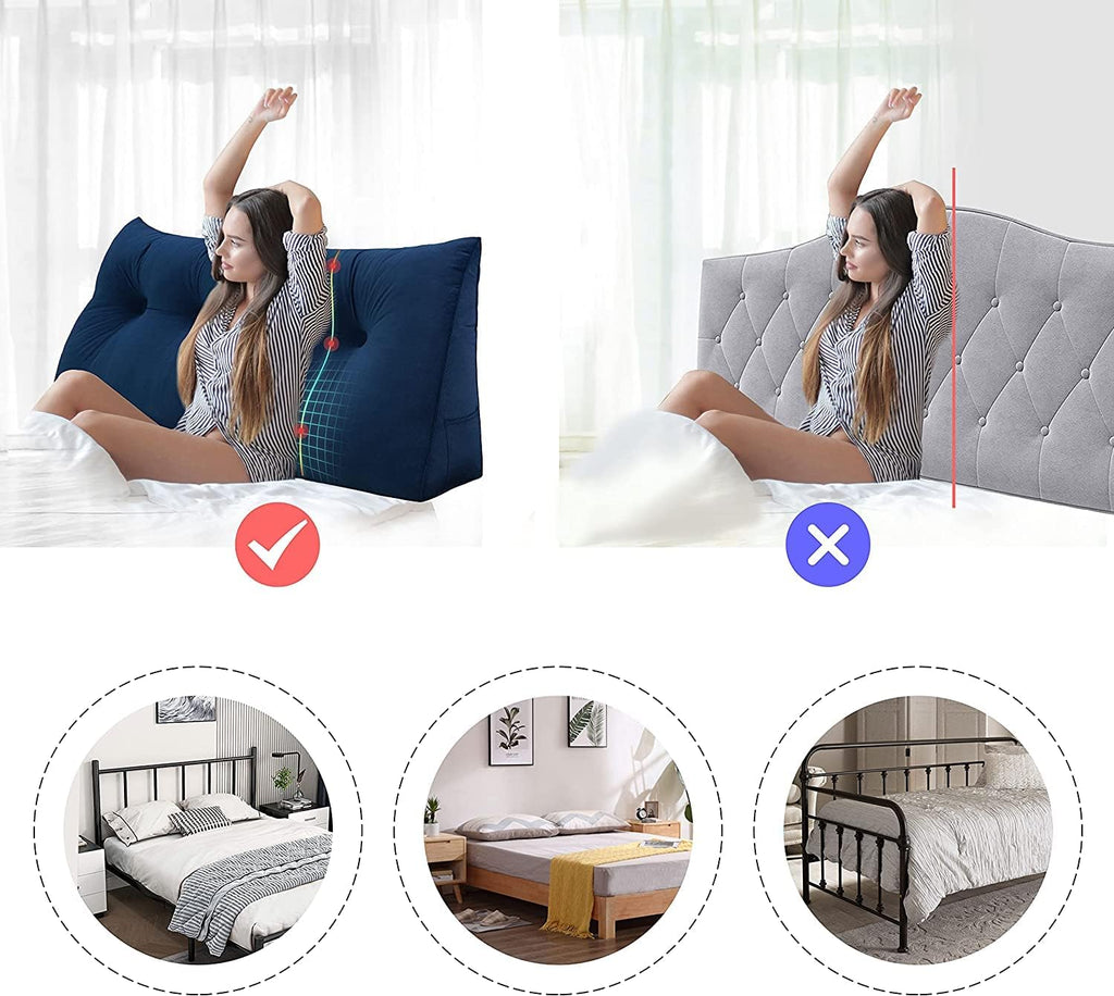 Deep Blue Velvet Large Reading Pillow P568