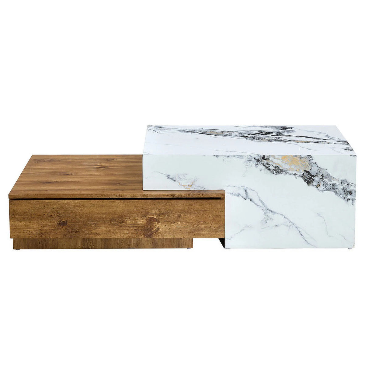Modern Coffee Table with 2 Drawers White Finish A37413