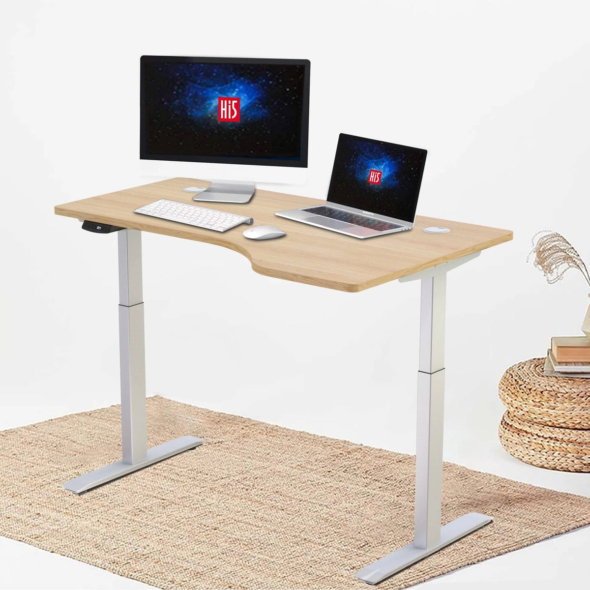 L-Shaped Electric Height Adjustable Standing Desk Z186