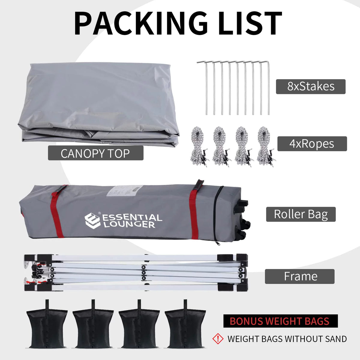Grey 10x10ft Pop Up Outdoor Canopy Tent with Wheeled Carrying Bag L6792