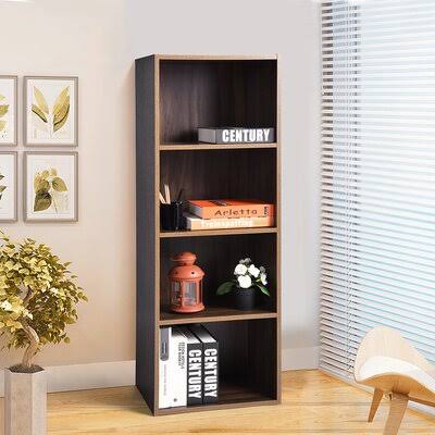 Walnut 4 Shelves Standard Bookcase X869