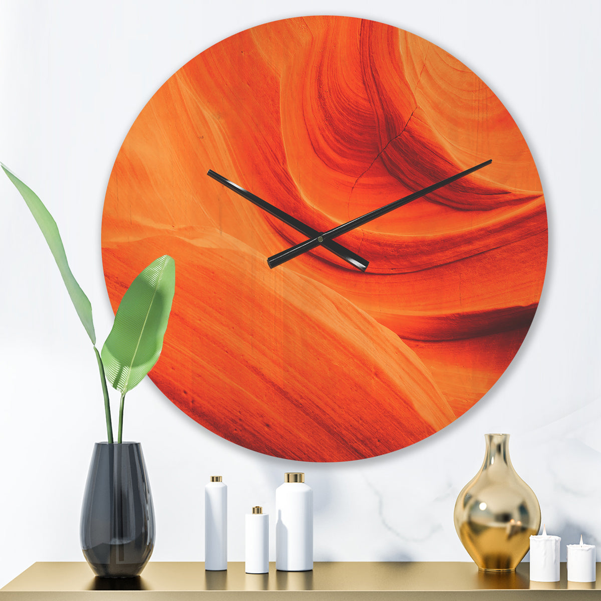 Orange Upper Antelope Canyon Landscape Wood Wall Clock D133990