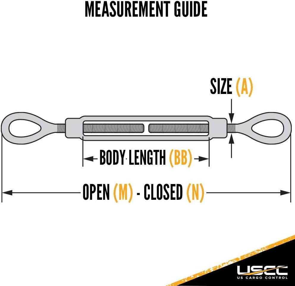 5/8 Inch x 6 Inches Galvanized Eye and Eye Turnbuckles Pack of 2 Q752009