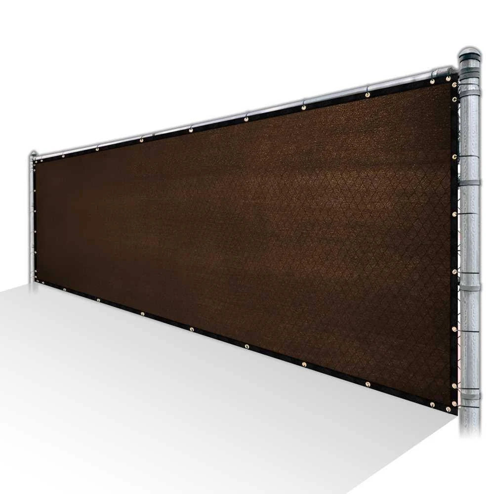Brown Privacy Fence Screen Mesh with Reinforced Grommets J480048