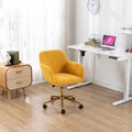 Yellow Teddy Fabric Adjustable Height Office Chair U564019